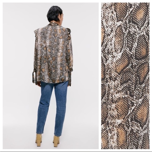 Zara Snake-print Blouse - Picture 4 of 11
